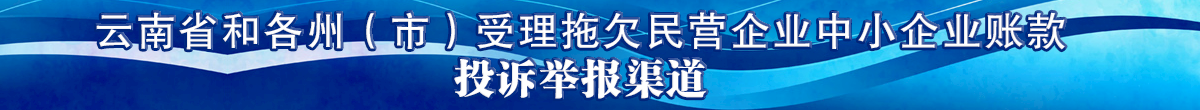 云南省和各州（市）受理拖欠民营企业中小企业账款投诉举报渠道